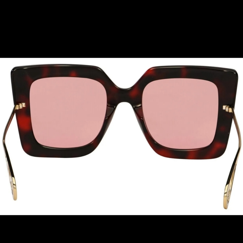 Gucci Oversized Square Havanah Pink Butterfly Sunnglases GG0453 Luxury #53 - Picture 3 of 17
